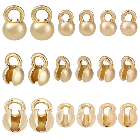 30Pcs 3 Styles Brass Bead Tips KK-SC0007-77-1