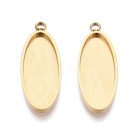304 Stainless Steel Pendant Cabochon Component STAS-Q113-25D-G-1