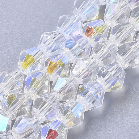 Electroplate Glass Beads Strands EGLA-Q118-6mm-C17-1