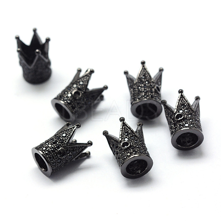 10Pcs Rack Plating Brass Cubic Zirconia Beads ZIRC-TA0001-19-1