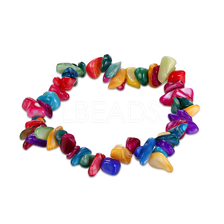 Colorful Gemstone Chips Stretch Bracelets BJEW-BB16534-D-1