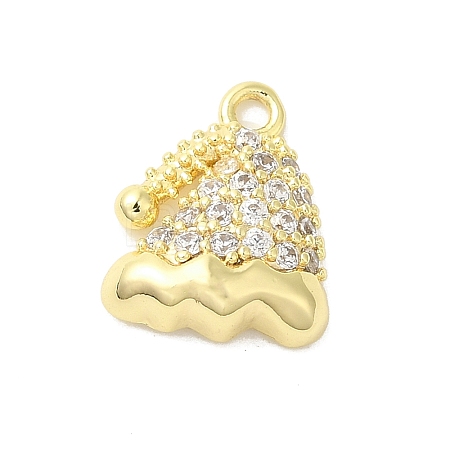 Brass Micro Pave Cubic Zirconia Charms KK-P278-08G-1