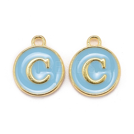 Golden Plated Alloy Enamel Charms ENAM-S118-04C-1