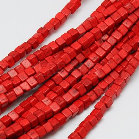 Synthetic Turquoise Beads Strands X-TURQ-G108-4x4mm-11-1