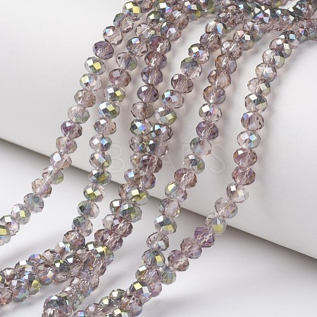 Electroplate Transparent Glass Beads Strands EGLA-A034-T4mm-S19-1