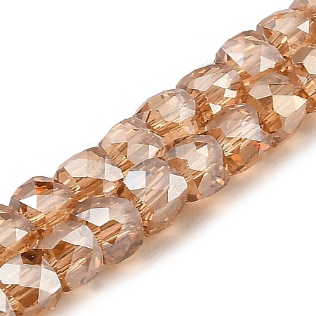 Electroplate Transparent Glass Beads Strands GLAA-C029-03B-07-1
