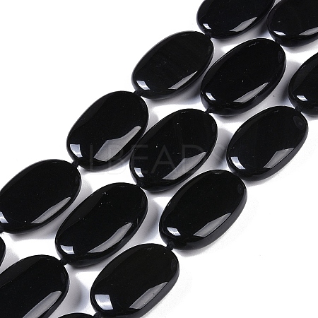 Natural Black Gemstone Beads Strands G-Q164-A01-01-1