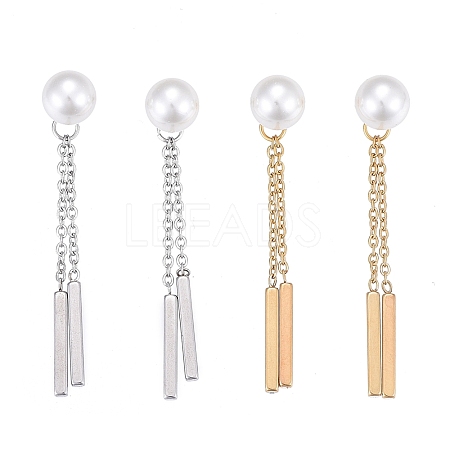 304 Stainless Steel Chain Tassel Earrings EJEW-I248-26-1