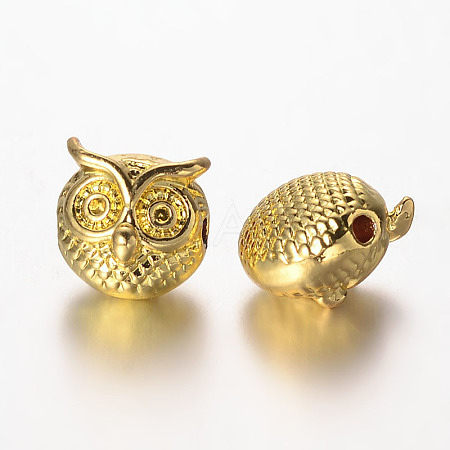 Owl Alloy Beads PALLOY-L161-04G-1