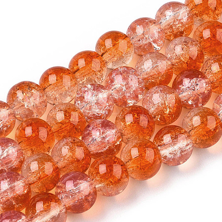 Transparent Crackle Baking Paint Glass Beads Strands X2-DGLA-T003-01A-11-1