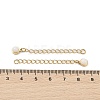 Ion Plating(IP) 316 Surgical Stainless Steel Curb Chain Extender with Natural  White Jade Round Charm STAS-A097-01G-09-3