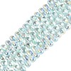 Electroplate Transparent Glass Beads Strands EGLA-N057-01A-02-1
