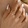 3Pcs 3 Style Stainless Steel Simple Thin Finger Rings Set VB0831-3-2