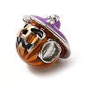 Halloween Brass Enamel European Beads KK-A203-04B-P-2