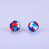 Printed Round with Puzzle Pattern Silicone Focal Beads LS-SI-JX0056A-191-1