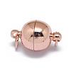Rack Plating Brass Magnetic Clasps with Loops KK-F801-03B-RG-2