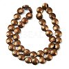 Electroplated Natural Lava Rock Beads Strands G-K388-01B-1