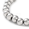 316 Surgical Stainless Steel Round Beaded Stretch Bracelets BJEW-M305-01D-P-2