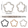 18Pcs 3 Colors Alloy Spring Gate Rings FIND-SC0019-03B-2