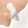 Brass Micro Pave Cubic Zirconia Finger Rings for Women CU-CBA0A21-03P-2