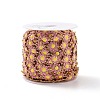 Ion Plating(IP) 304 Stainless Steel Daisy Flower Link Chains with Enamel AJEW-J035-03G-10-3