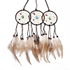 Chicken Feather Handmade Woven Net/Web with Feather Big Pendants AJEW-S080-007-2
