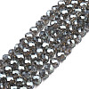 Electroplate Transparent Glass Beads Strands EGLA-J025-F17-01-1