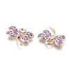 Light Gold Plated Alloy Pendants X-ENAM-T009-69A-RS-3