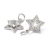 Brass Cubic Zirconia Charms ZIRC-C022-07P-2