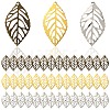 75Pcs 3 Colors Leaf Iron Pendants IFIN-YW0003-67-1
