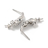 Rack Plating Brass Micro Pave Clear Cubic Zirconia Studs Earrings Finding KK-T072-11P-2