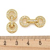 Rack Plating Brass Micro Pave Clear Cubic Zirconia Fold Over Clasps KK-Q814-02G-3
