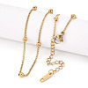 Ion Plating(IP) 304 Stainless Steel Satellite Chain Necklace for Men Women NJEW-E076-01G-1
