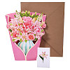 DIY Paper Flower Bouquet Greeting Card Sets AJEW-WH0455-197B-1