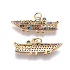 Brass Micro Pave Cubic Zirconia Charms ZIRC-E161-13G-1