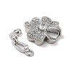 Rack Plating Brass Micro Pave Cubic Zirconia Fold Over Clasps ZIRC-P117-02B-P-2