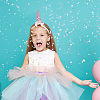 5Pcs 5 Colors Cloth Unicorn Horn Headbands for Kids OHAR-DR0001-01-6