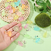60Pcs 6 Colors Luminous Resin Flamingo Shape Display Ornaments DJEW-CA0001-53-3