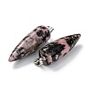 Natural Rhodonite Pointed Pendants G-D040-01P-B14-3