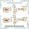 6Pcs 2 Style Brass Watch Band Clasps KK-SC0006-73-2