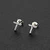 Brass Micro Pave Clear Cubic Zirconia Stud Earrings FS-WGC2F12-20-1