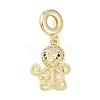 Brass Micro Pave Clear Cubic Zirconia Sea Animal European Dangle Charms LS-KK-B159-04G-01-1