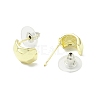 Alloy Curved Thick Stud Earrings with 925 Sterling Silver Pins for Women EJEW-G310-02G-2