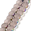 Electroplate Frosted Glass Beads Strands EGLA-Z001-01B-1
