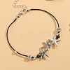Summer Beach Alloy Link Black Waxed Cord Anklets FS-WGACEA5-03-1