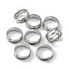 201 Stainless Steel Grooved Finger Ring Settings STAS-TAC0001-10C-P-3