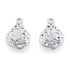 Brass Micro Pave Clear Cubic Zirconia Charms KK-N216-569P-2