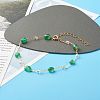 Natural Green Agate Beads Anklets Set for Girl Women AJEW-AN00450-04-5