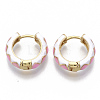 Brass Huggie Hoop Earrings EJEW-S209-05E-2