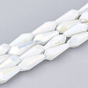 Electroplate Opaque Solid Color Glass Beads Strands EGLA-T008-12I-1